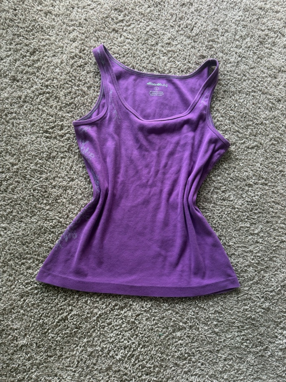 Eddie Bauer Purple Scoop Neck Tank - Slim Fit